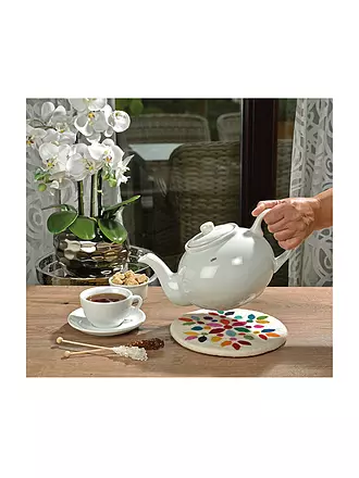 CILIO | Salvamanteles LANA EDERA redondo Blanco / Gris | weiss